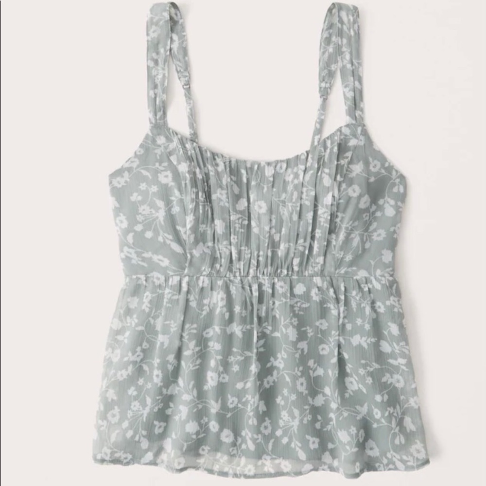 Abercrombie Tank Top Babydoll Ruched Chiffon Cami